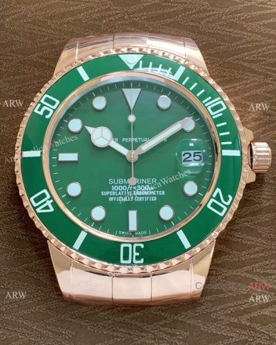 New Arrival!! Submariner Hulk Rolex Wall Clock Replica Rose Gold